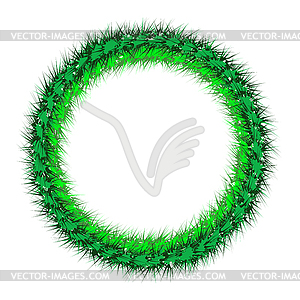 Christmas Tree Round Frame - vector clip art