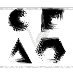 Set of Black Grunge Shapes - vector clip art