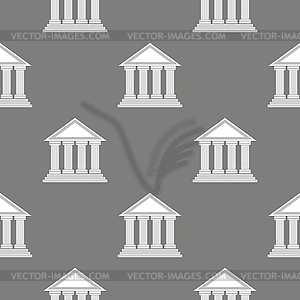 Greek Temple Icon Seamless Pattern - vector clip art