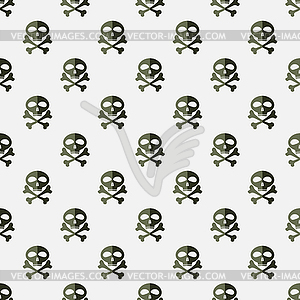 Skull Cross Bones Seamless Pattern - vector image