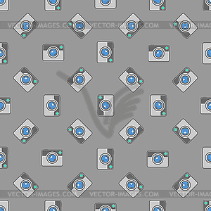 Digital Camera Icon Seamless Pattern - vector clip art