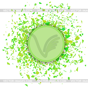 Green Confetti Round Banner - stock vector clipart