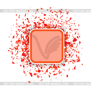 Red Confetti Banner. Set of Particles - vector clip art