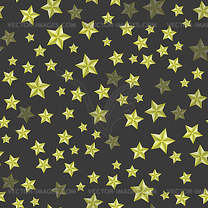 Set of Yellow Stars. Seamless Starry Pattern - vector clip art