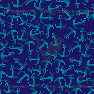 Бесшовные шаблон Якорь на синий - изображение в векторе