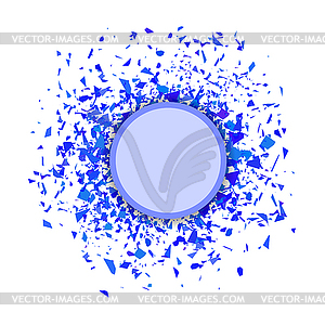 Blue Confetti Round Banner. Set of Particles - vector clipart / vector image