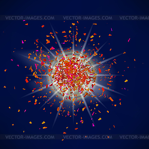 Explosion on Blue Background. Star Dust - vector EPS clipart