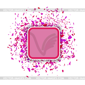 Pink Confetti Banner. Set of Particles - vector image