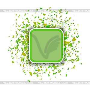 Green Confetti Banner. Set of Particles - royalty-free vector image