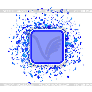 Blue Confetti Banner. Set of Particles - vector image