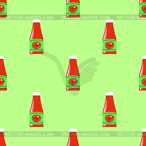 Tomato Ketchup Seamless Pattern - stock vector clipart