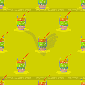 Cocktail Seamless Pattern. Beverage Background - vector clipart