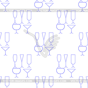 Wine Glasses Seamless Pattern - vector clip art