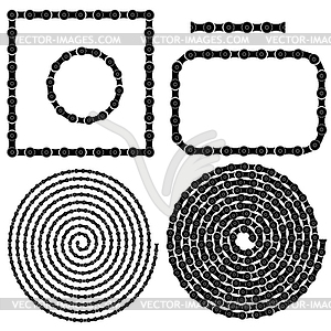 Chain Frames Spirals Set - vector image