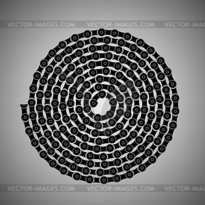 Bike Chain Spiral - vector image