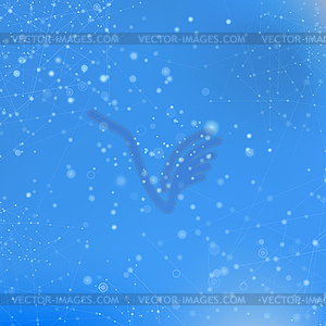 Blue Technology Background with Particle, - vector image