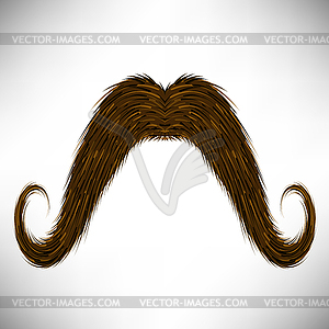 Brown Hairy Mustache - vector image