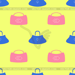 Seamless Womens Handbag Pattern - vector clipart