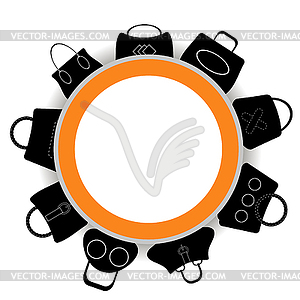 Round Banner. Collection of Womens Handbags - vector EPS clipart
