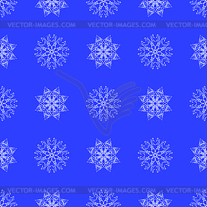 White Snowflake Seamless Pattern - vector clip art