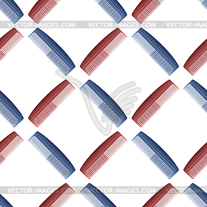 Plastic Combs Seamless Pattern. Barber Supplies - vector clipart