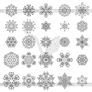 Round Geometric Ornaments Set - vector EPS clipart