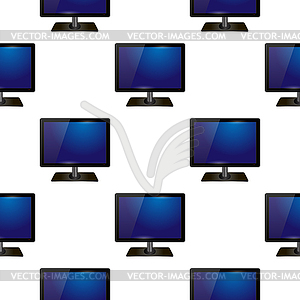 Screen Monitor Seamless Pattern - vector clipart