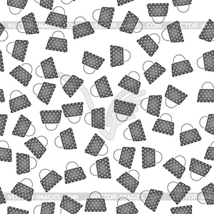 Seamless Womens Grey Handbags Pattern - vector image