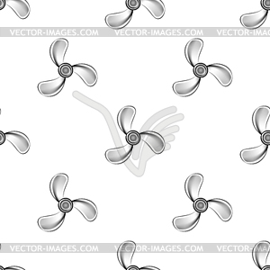 Fan with Three Blades Seamless Pattern - vector image