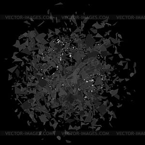 Explosion Cloud of Grey Pieces - vector image