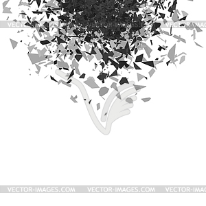 Explosion Cloud of Grey Pieces - vector image