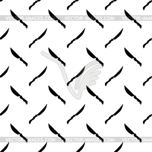 Силуэты Ножи Бесшовные шаблон - векторное изображение клипарта
