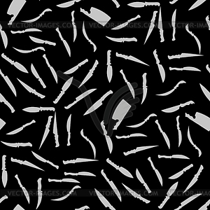 Silhouettes Knives Seamless Pattern - vector clip art