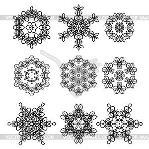 Round Geometric Ornaments - vector clipart