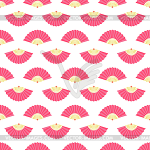 Red Fan Seamless Pattern - vector clipart