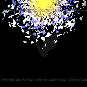 Explosion Cloud of Grey Pieces - vector clipart