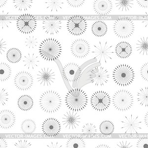 Set of Starbursts Symbols Seamless Pattern - vector clip art