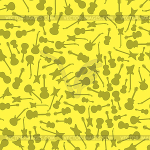 Guitar Silhouettes Seamless Pattern - vector clipart