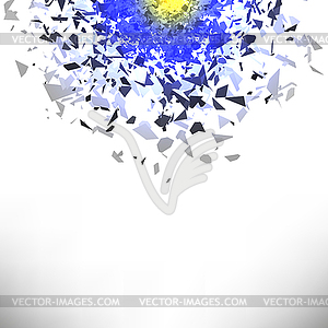 Explosion Cloud of Grey Pieces. Sharp Particles - vector clipart