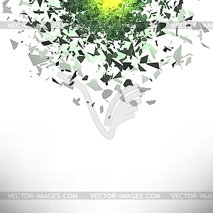 Explosion Cloud of Grey Pieces Fly in Air - vector clipart