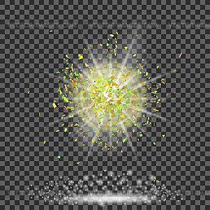 Explosion Cloud of Yellow Particles - vector image