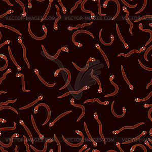 Red Worms for Fishing Seamless Pattern - vector clip art