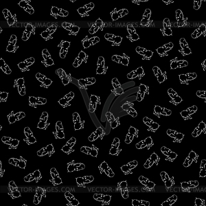 Hippopotamus Seamless Drawing Pattern - vector image