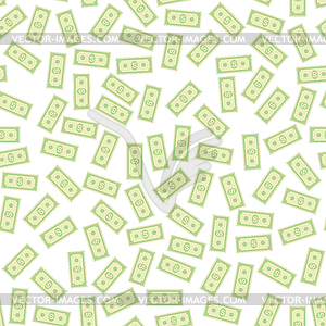 Set of Paper Dollars Seamless Pattern. US Currency - royalty-free vector image