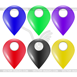 Set of Colorful Marker Icons - vector clip art
