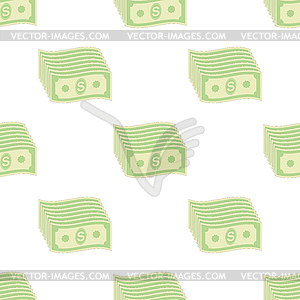 Set of Paper Dollars Seamless Pattern. US Currency - royalty-free vector image