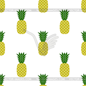 Fresh Ripe Pineapple Seamless Pattern - vector clip art