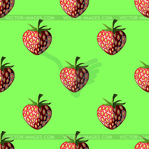 Fresh Strawberry Fruit Seamless Pattern - vector clipart