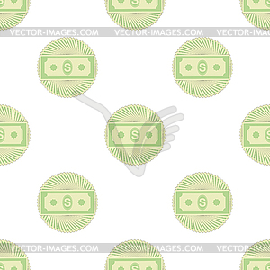 Set of Paper Dollars Seamless Pattern - vector clipart / vector image