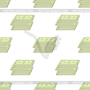 Set of Paper Dollars Seamless Pattern - vector image